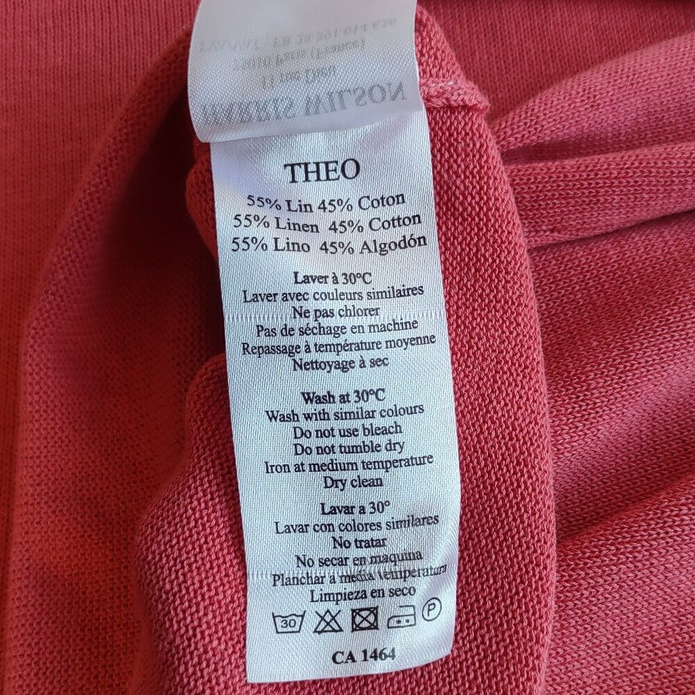 Harris Wilson Men's THEO Linen Henley Shirt  Slim Fit Long Sleeve Size Medium - Picture 9 of 9